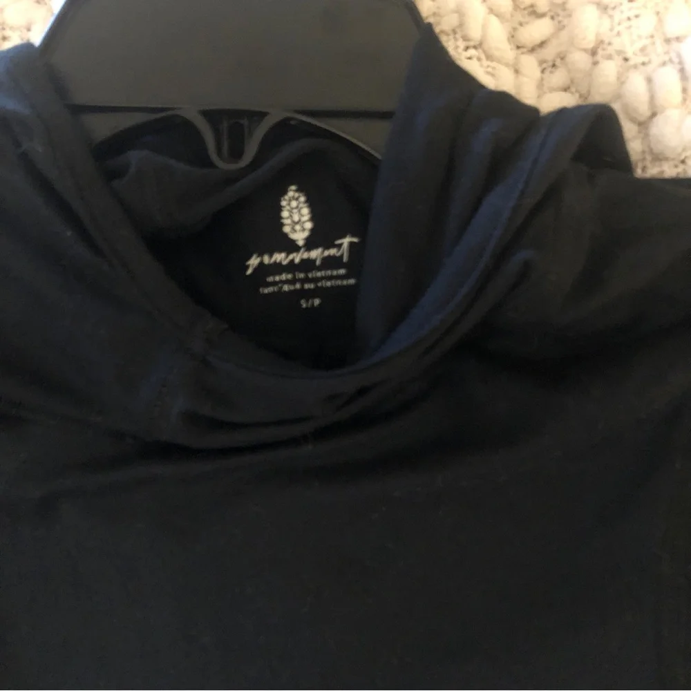 Free People Black Layer Hoodie Size S